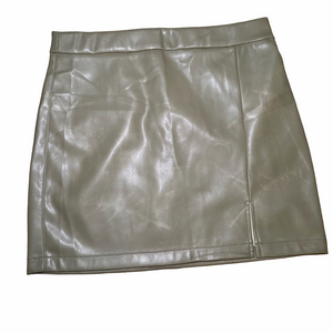 Shinestar Faux Leather Olive Mini Skirt Size Large